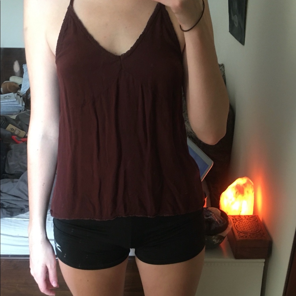 American Eagle burgundy tank top